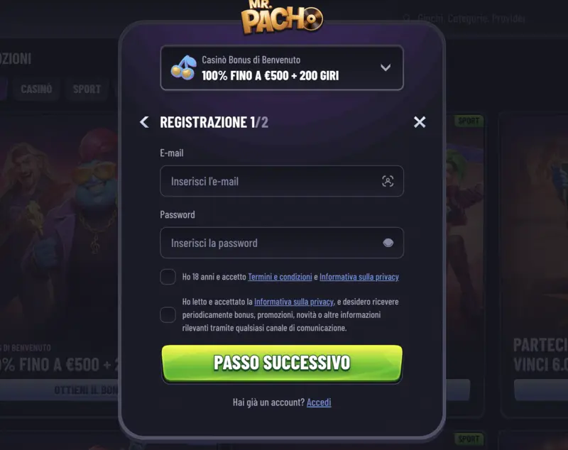 MrPacho casino registrazione